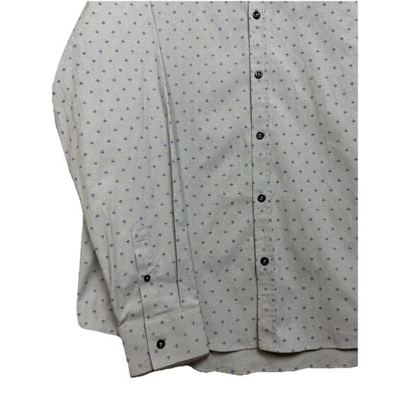 7 Diamonds Men's Button Up Shirt XL Flip Cuff Gray Blue Classic Fit Long Sleeve - Picture 4 of 13